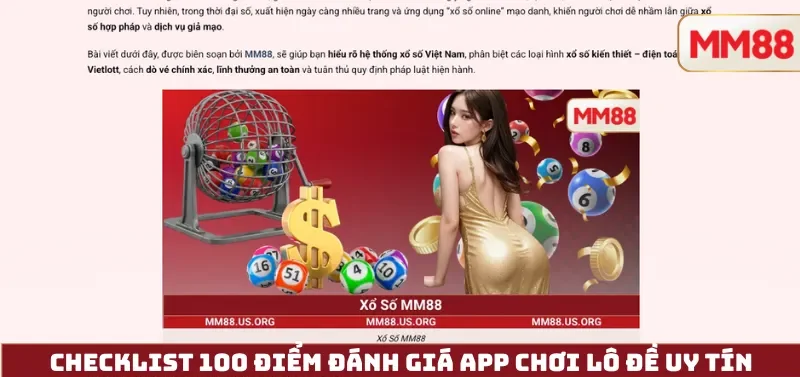 App Chơi Lô Đề Uy Tín – Cách Nhận Diện, Kiểm Tra Giấy Phép & Tránh Rủi Ro “Lô Đề Online” Trá Hình Trên MM88 3 Checklist 100 Điểm Đánh Giá App Chơi Lô Đề Uy Tín